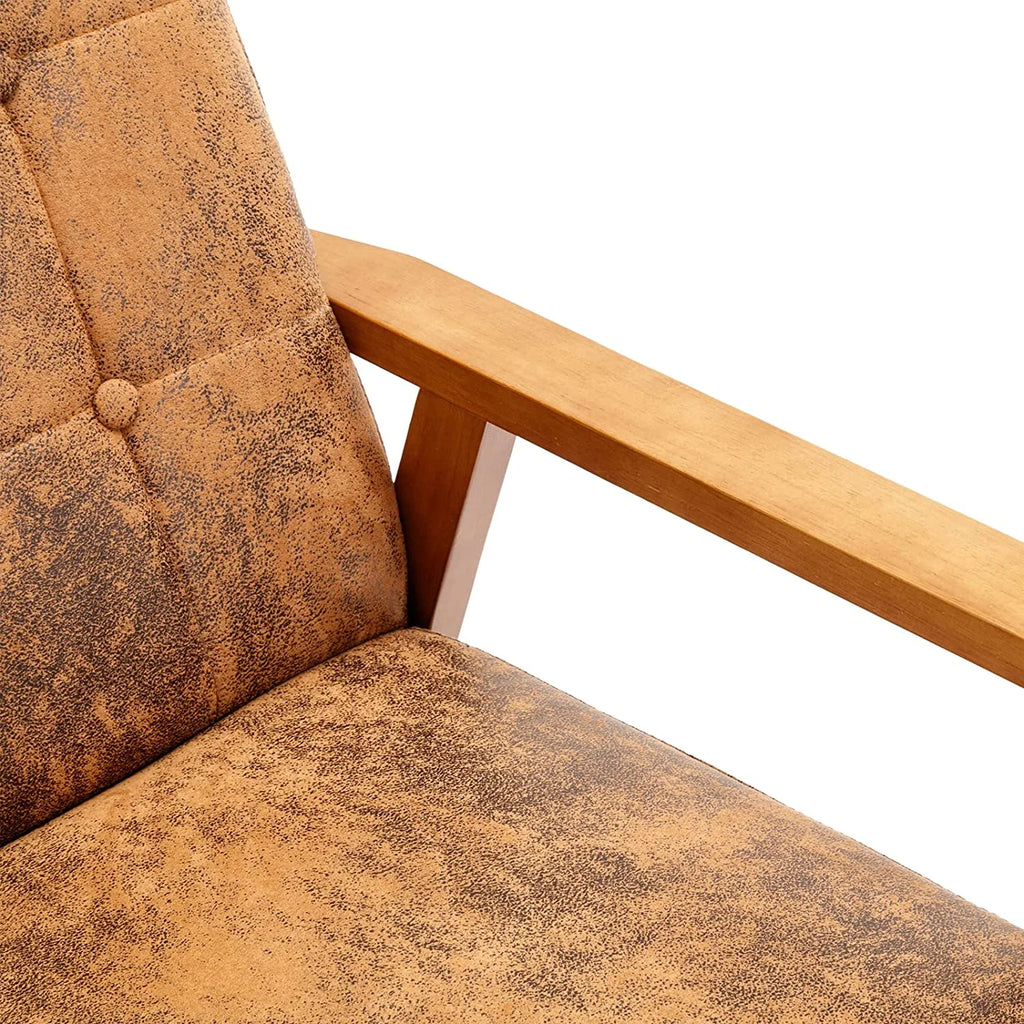 Mid Century Modern Accent Chair Set of 2 with Side Table Z7352