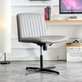 Black PU Leather Armless Office Chair Y781