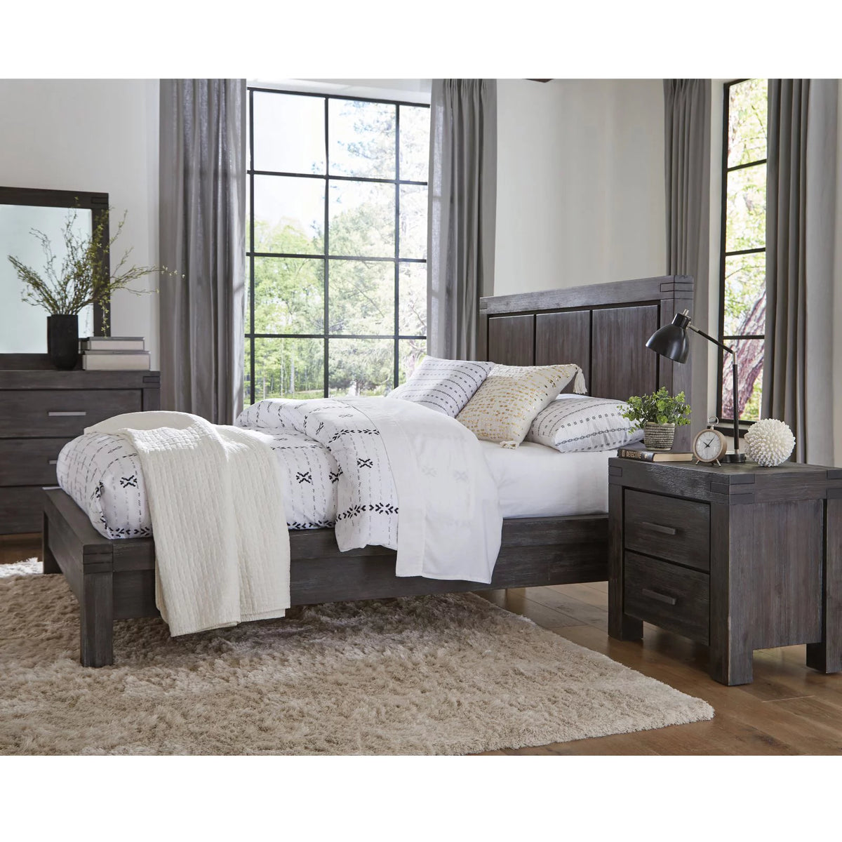 Solid Wood California King Panel Platform Bed R1905