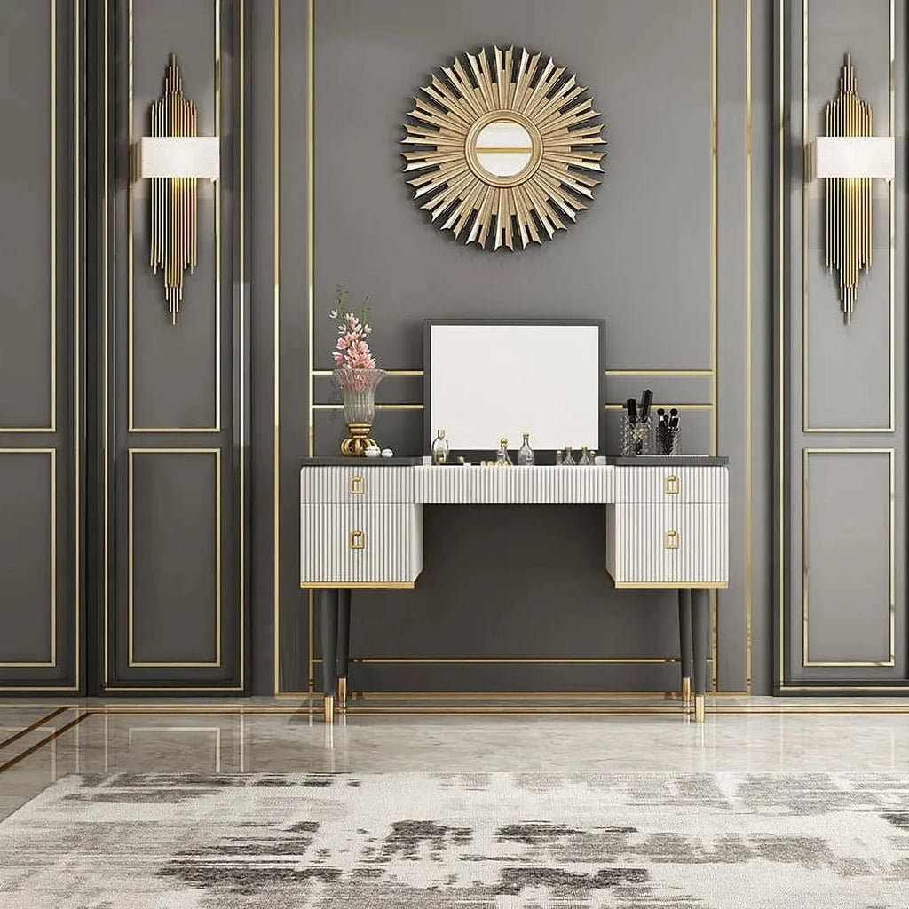 4 Drawer Makeup Vanity Table with Flip Top Mirror G259840