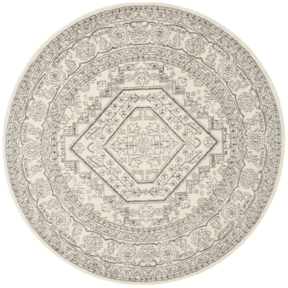 Ivory Silver 6' x 6' Round Area Rug F510