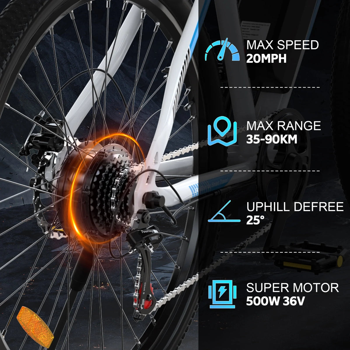 500W 26 Electric Bike with Removable 36V 12Ah Battery A2755