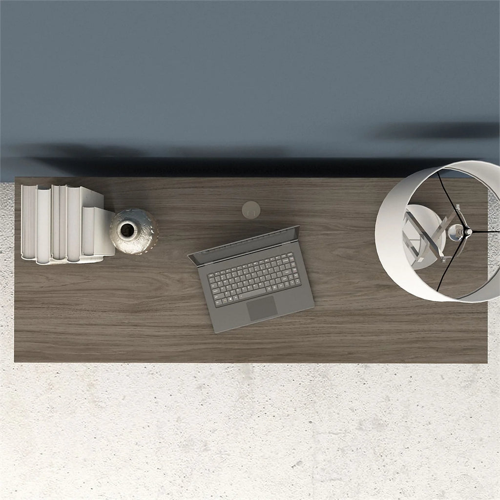 Modern Hickory Engineered Wood Credenza Desk Y41579