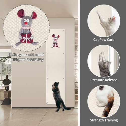 71x15.8 Thickened Cat Wall Climbing Carpet with 16 Fixed Nails L262761