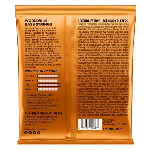 Nickel Wound Bass Guitar Strings, 50-105 Gauge J706343