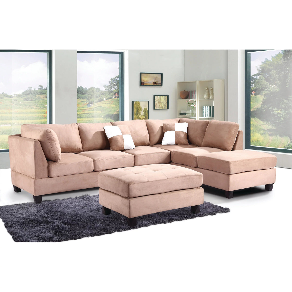 Mocha Microsuede Sectional L213795