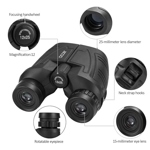 12x25 Compact Waterproof Binoculars with Low Light Vision Y289041