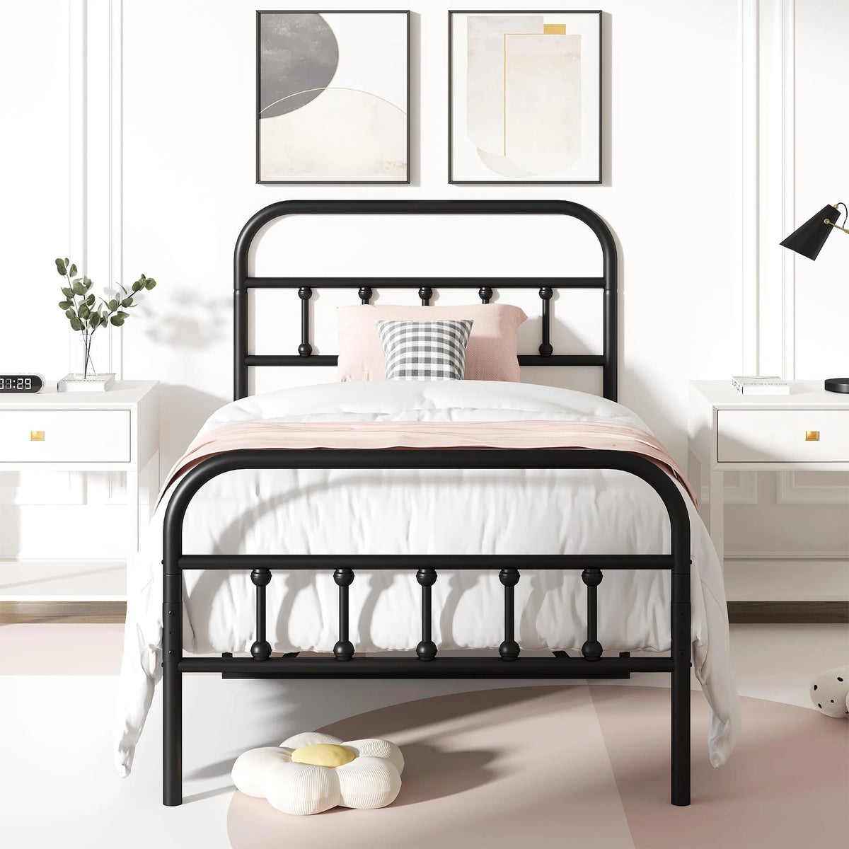 Full Size Metal Platform Bed Frame with Headboard L710549