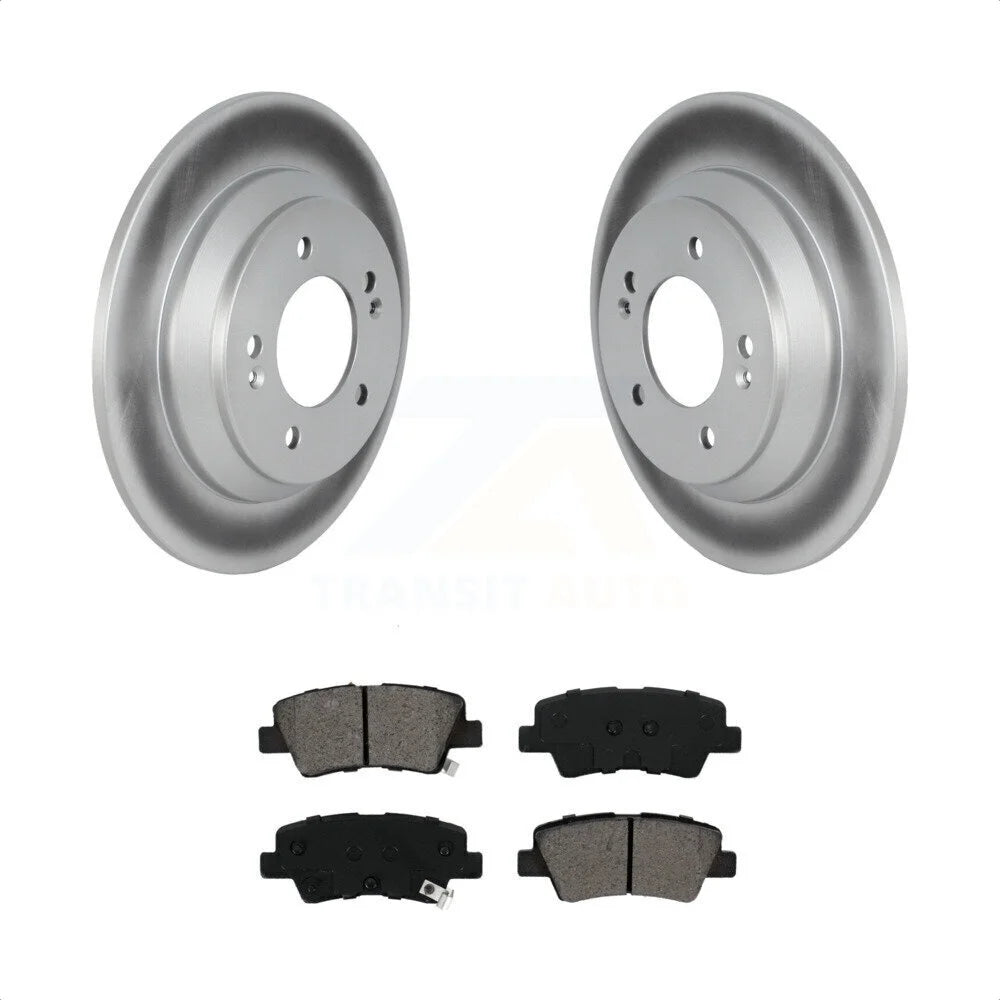 Rear Coated Disc Brake Rotors And Semi-Metallic Pads Kit D8589