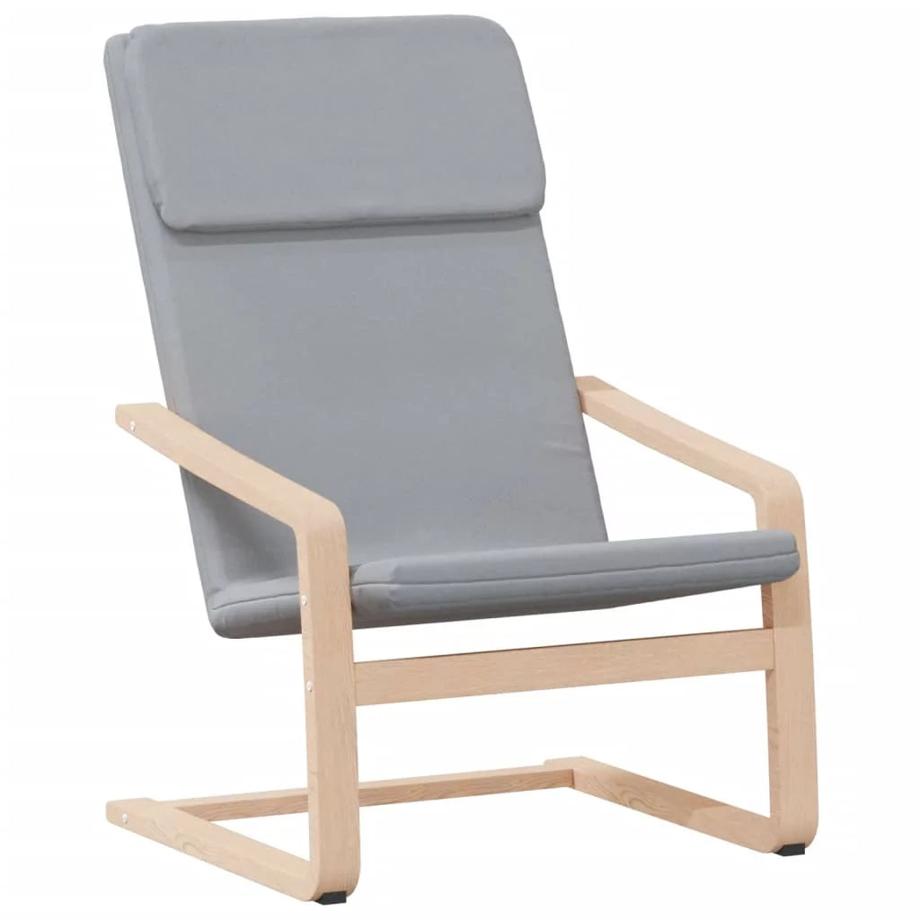 Light Gray Fabric Relaxing Chair with Footstool D4484