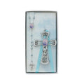 Blue Crib Cross & Rosary Set O3079