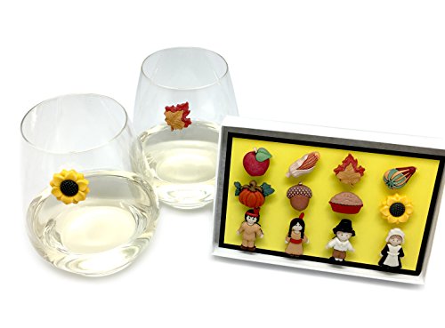 Magnetic Wine Glass Charms Set of 12 Drink Markers S271974