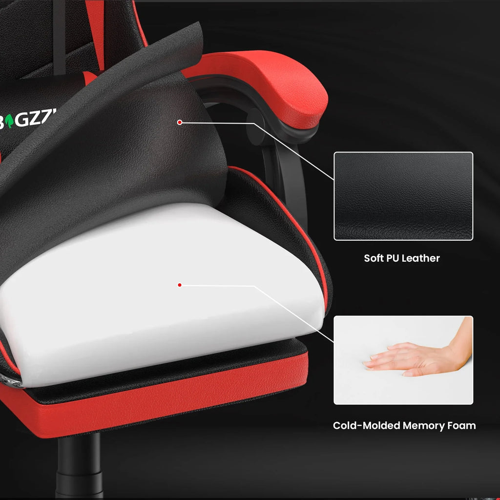 Pink Gaming Chair with Lumbar Support and Headrest L1527