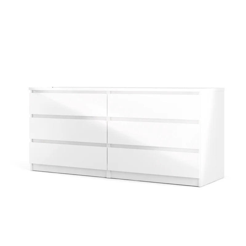 2 Piece 5 Drawer Chest and 6 Drawer Double Dresser W14914