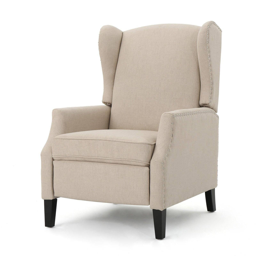 Traditional Wingback Fabric Recliner Chair H161