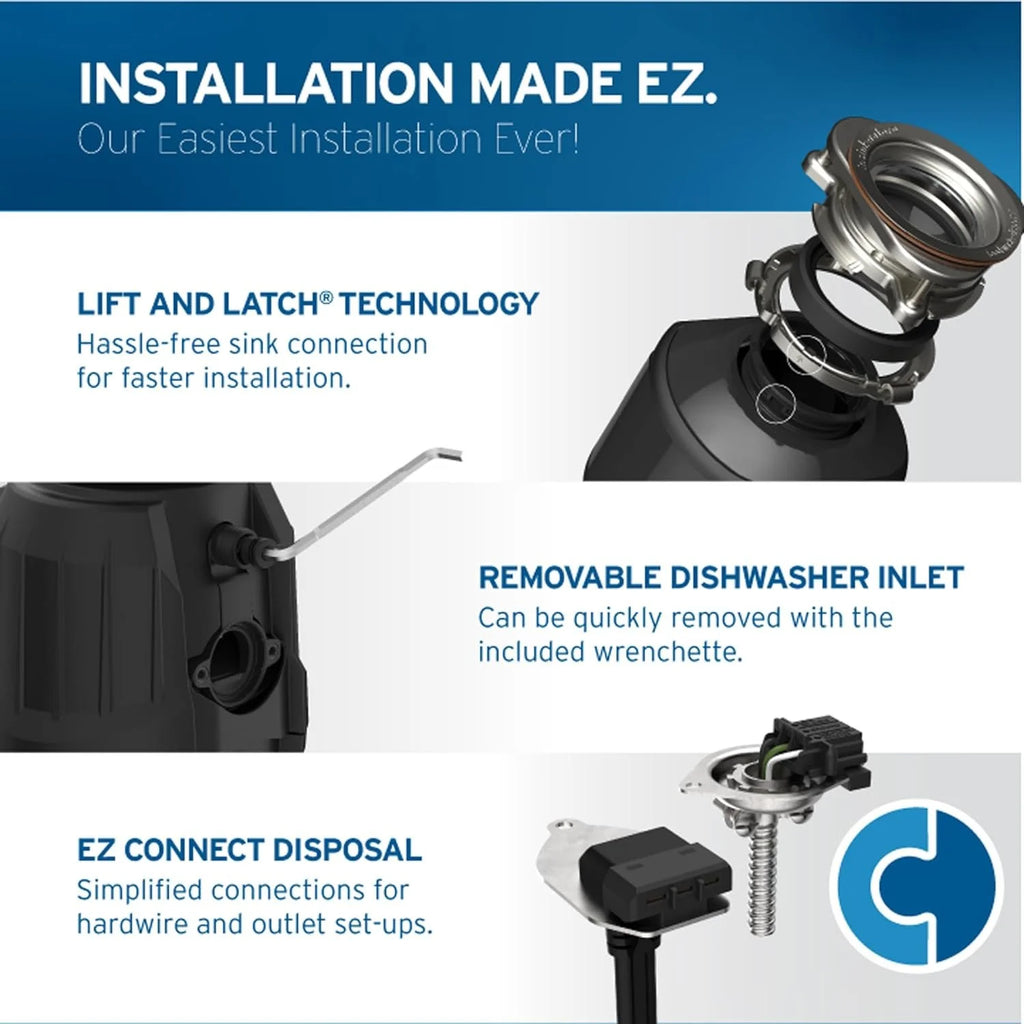 1 HP Continuous Feed Garbage Disposal V681