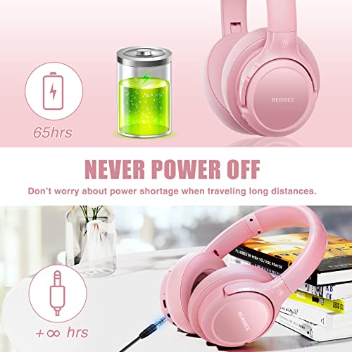 Bluetooth Headphones Over Ear, 65H Playtime, 6 EQ Music Modes, Wireless Headphones with Microphone, Foldable Lightweight Headsets, Deep Bass L126781