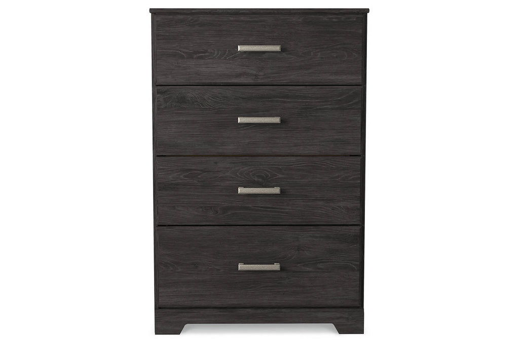 Black Four Drawer Engineered Wood Chest E942