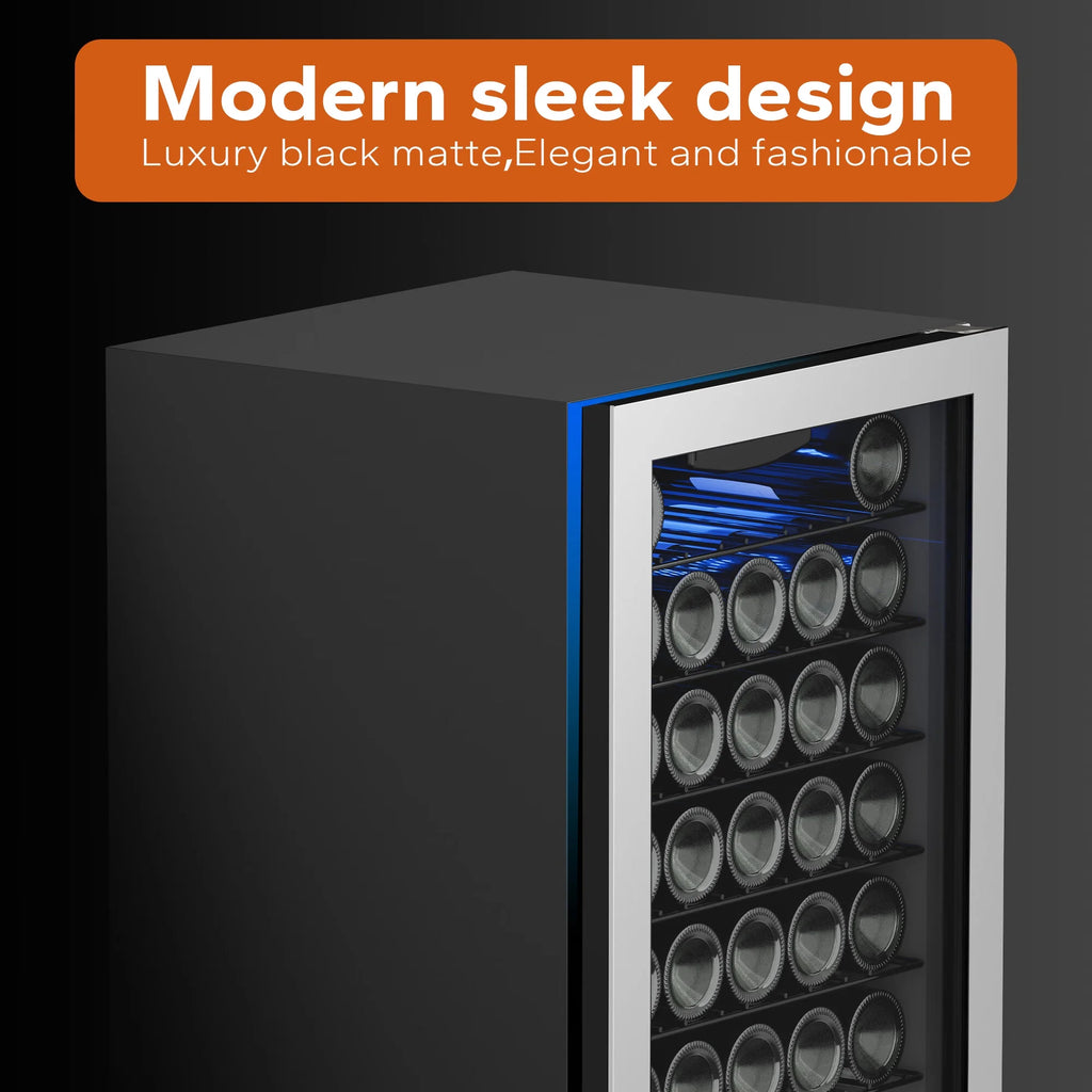 32 Bottle Mini Wine Cooler with Glass Door D2588