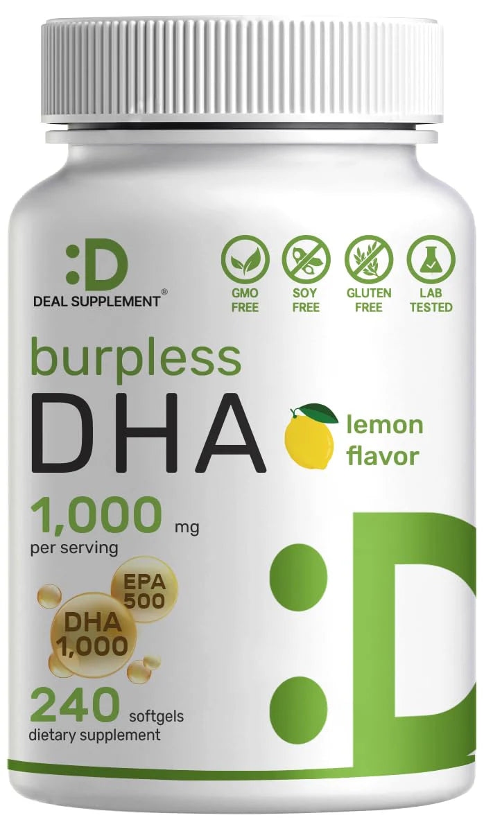 240 Softgels Lemon Flavor DHA 1000mg EPA 500mg Omega-3 Softgels D6829