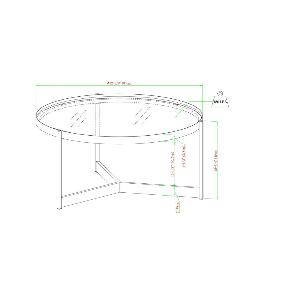 Metal and Glass Coffee Table T110485
