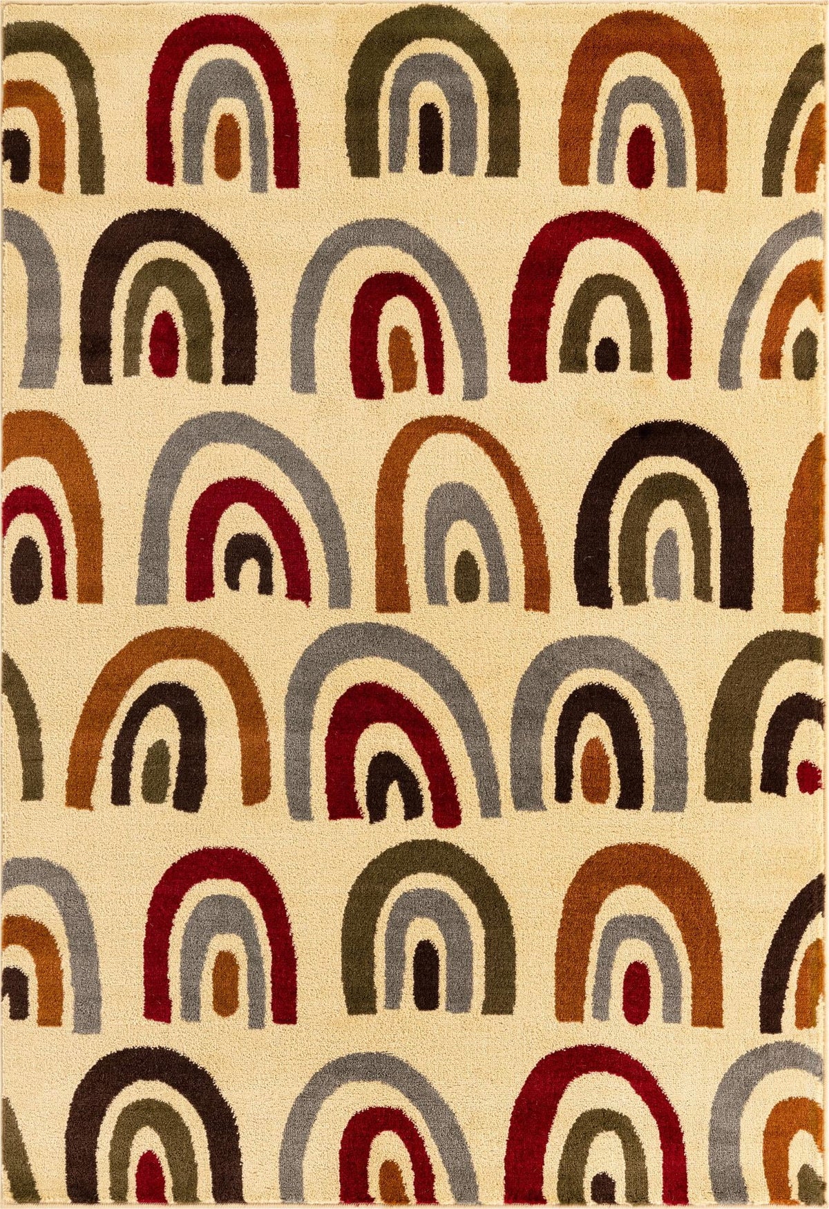 2' x 3' Cream Medium-Pile Rug J198