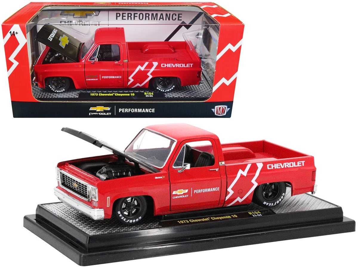 1973 Chevrolet Cheyenne 10 Truck Bright Red 1/24 Diecast Model Car H2483