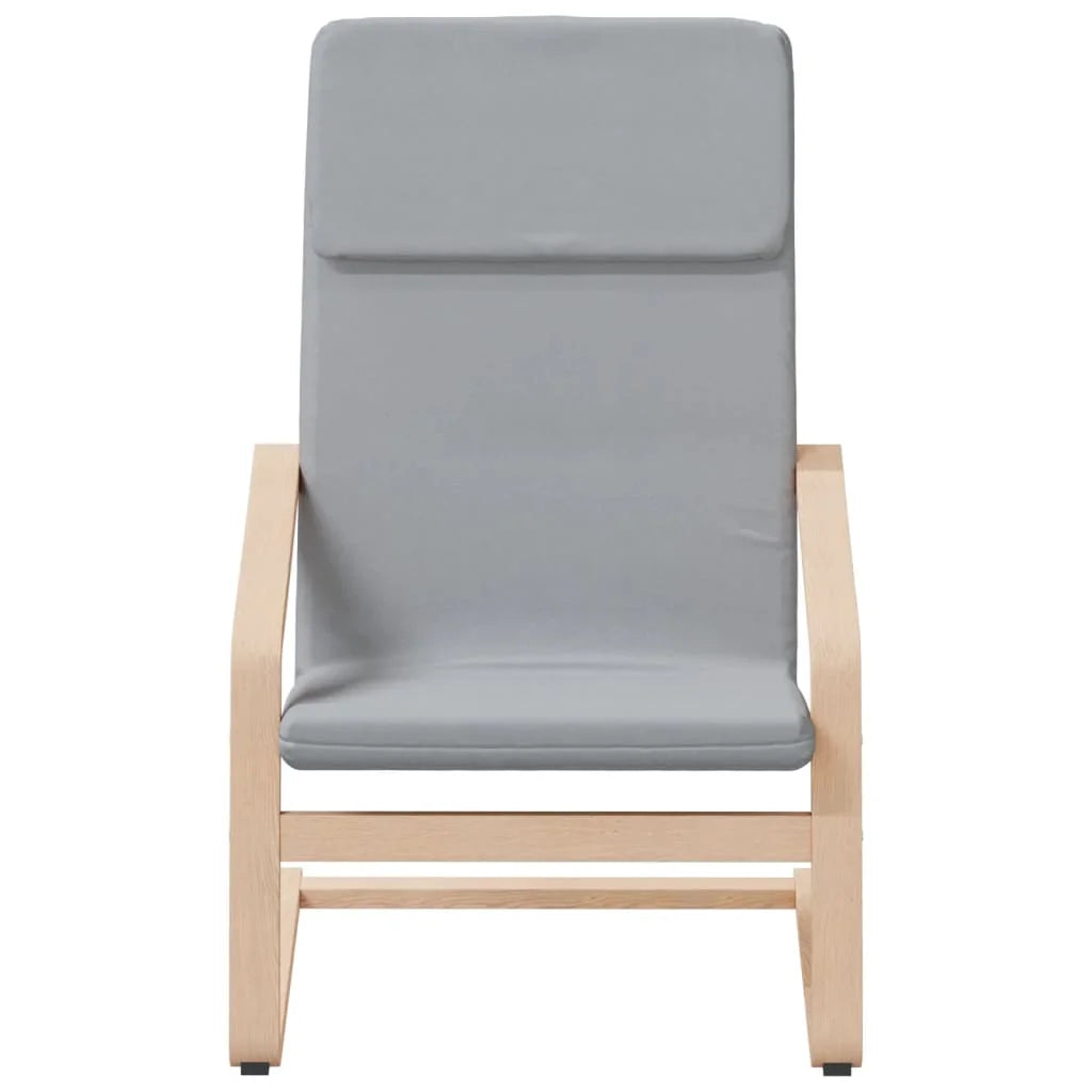 Light Gray Fabric Relaxing Chair with Footstool D4484