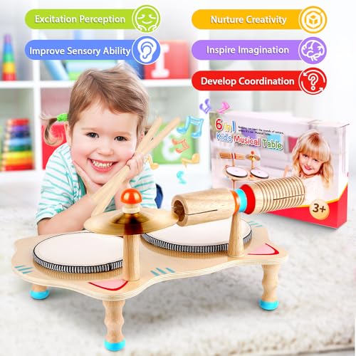 Kids Drum Set with Xylophone Cymbals Bell and Tone Block B428929