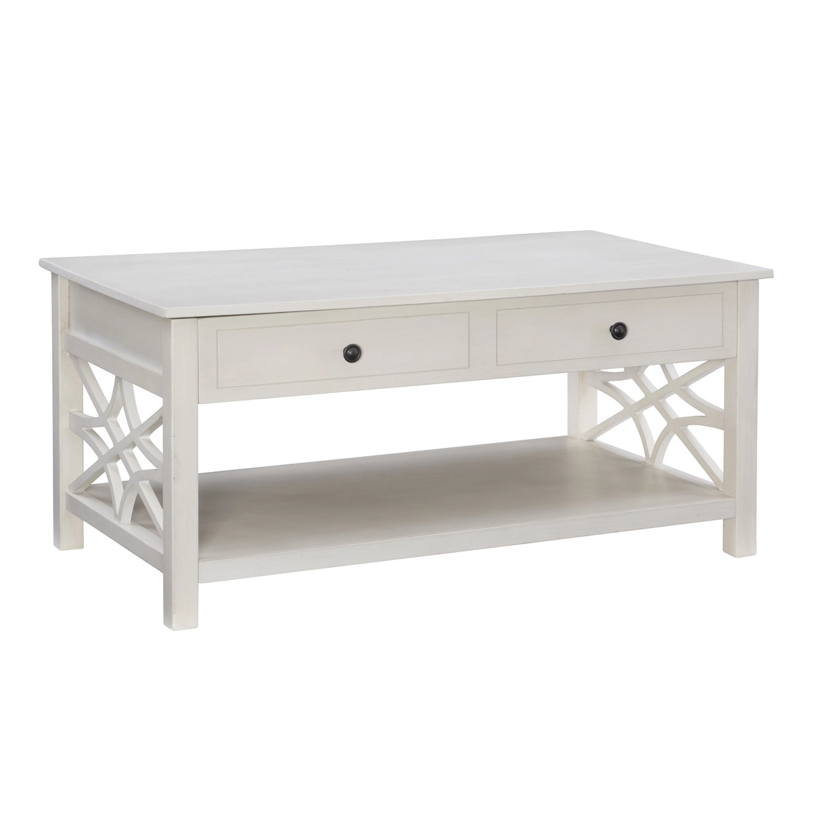 White 2-Drawer Lift-Top Coffee Table Y34872