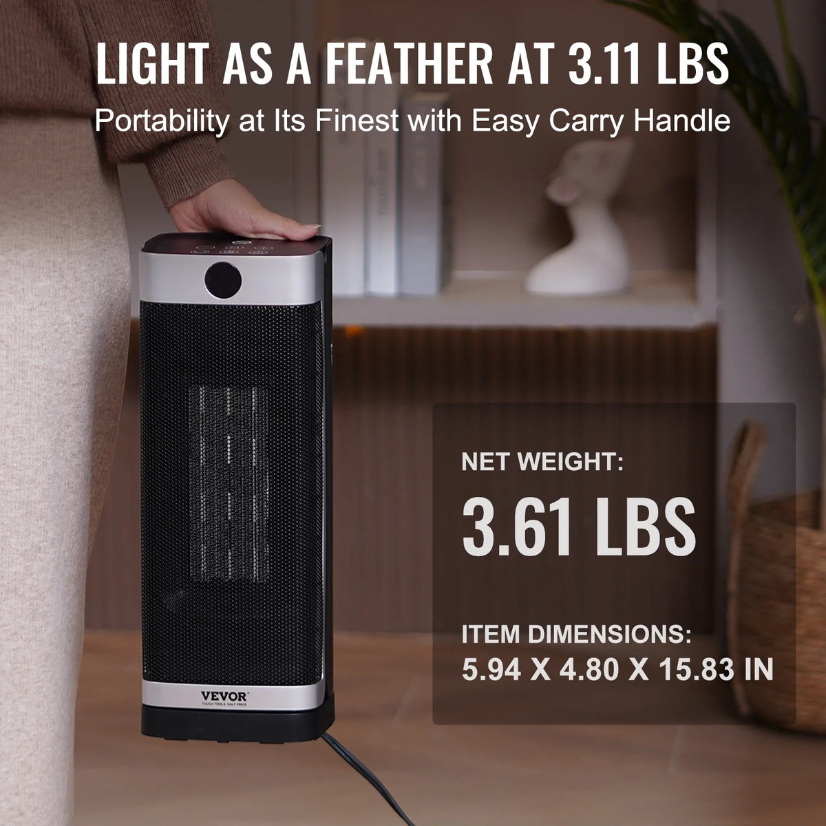 1500W Electric Fan Forced Portable Space Heater 16 in B963203