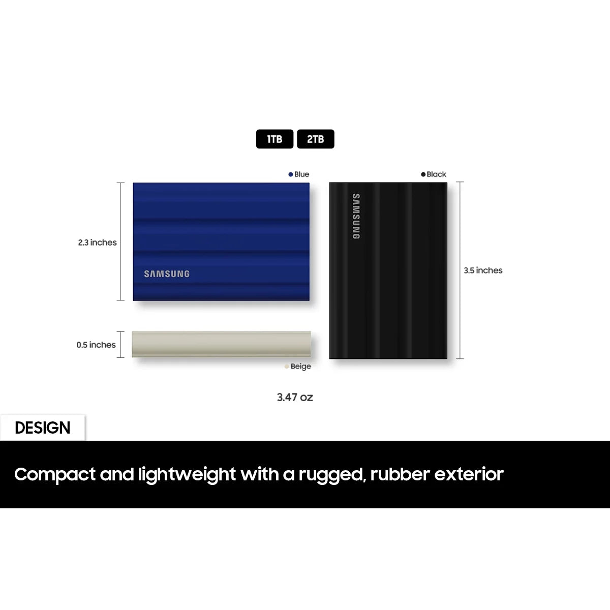 2TB Portable Solid State Drive Black (2-Pack) N487292