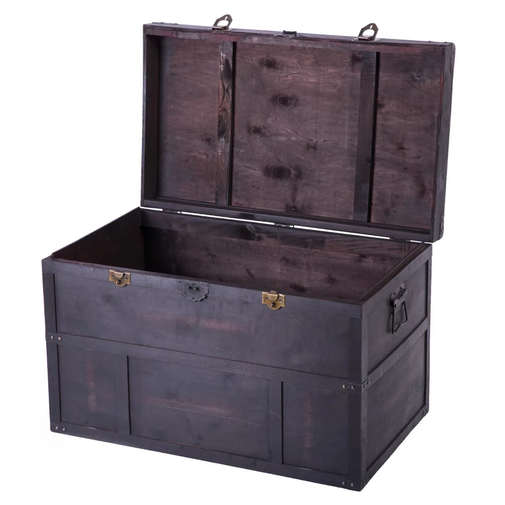 Large Dark Wooden Storage Trunk Z936659