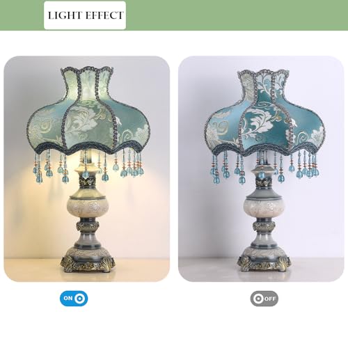 Blue Flower Decorative Table Lamp with Bead Curtain X101729