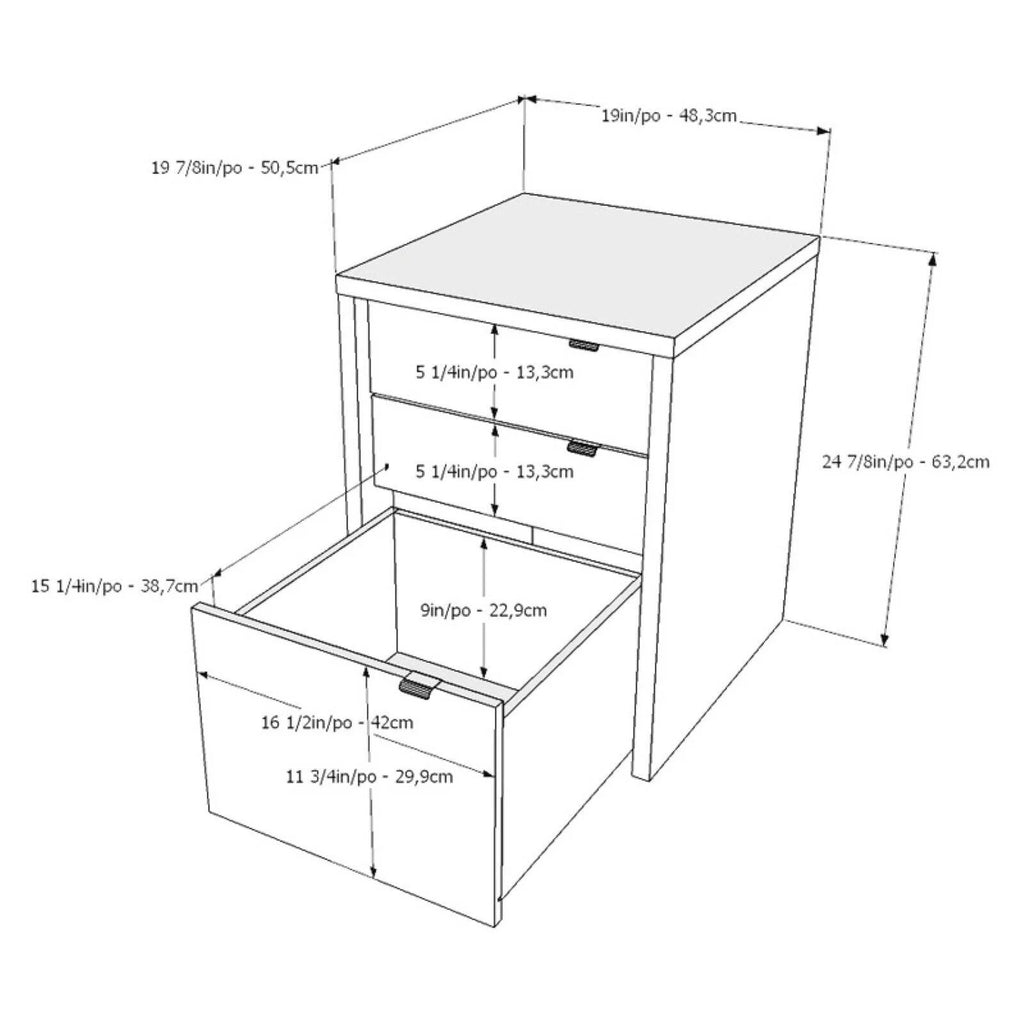 3 Drawer Wood Composite Filing Cabinet G3010