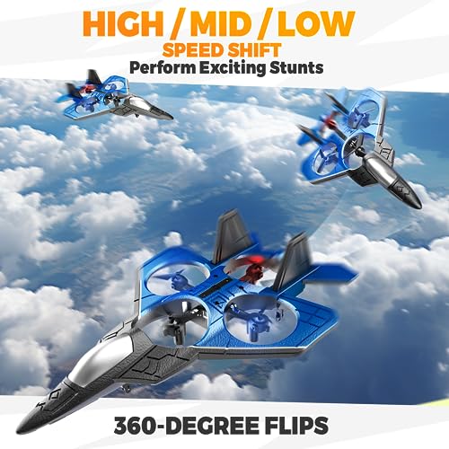 RC Fighter Airplane Remote Control Jet Plane Stunt Drone with Light T19729