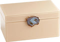 Beige Agate Stone Glass Wood Container S660