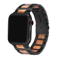 Black Stainless Steel & Wood Watch Band 42mm/44mm/45mm/49mm O788