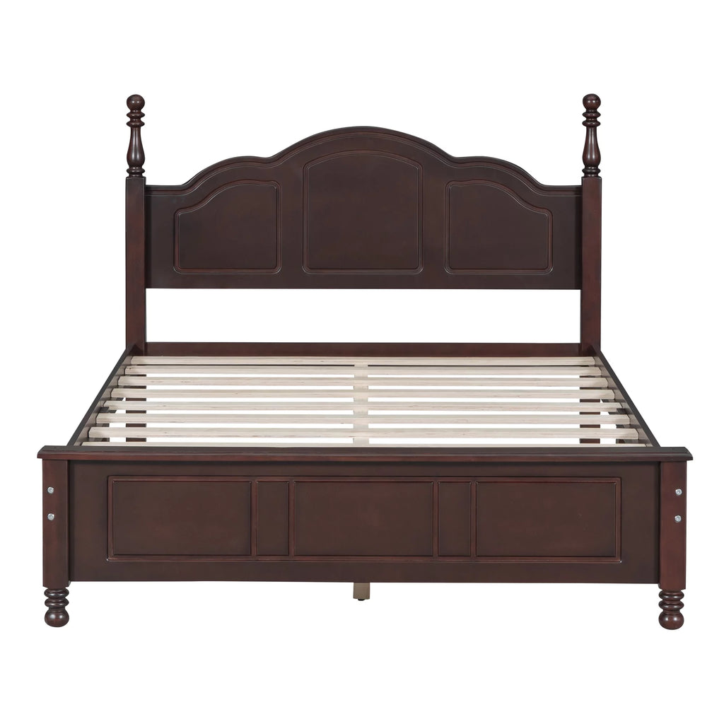 Full Size Wooden Platform Bed Frame with Slat Support J906847