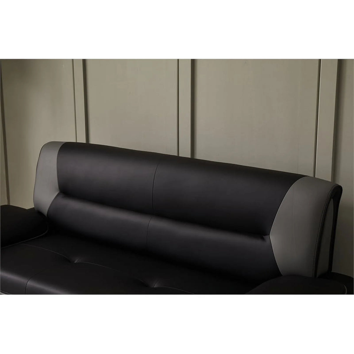 Black Faux Leather Sofa J9137