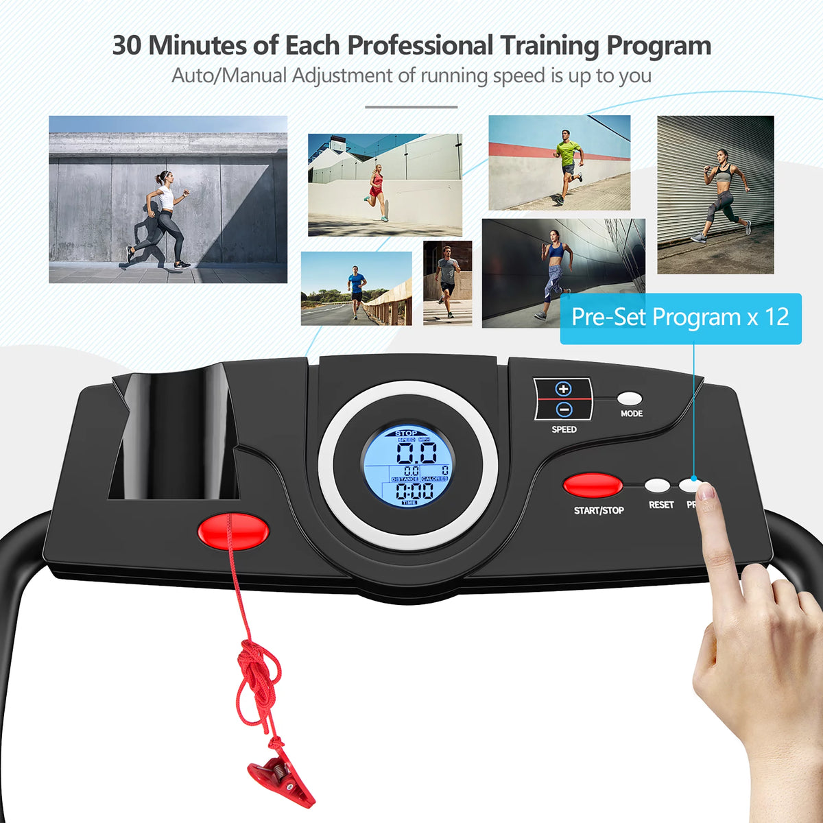 1HP Electric Folding Treadmill M24038