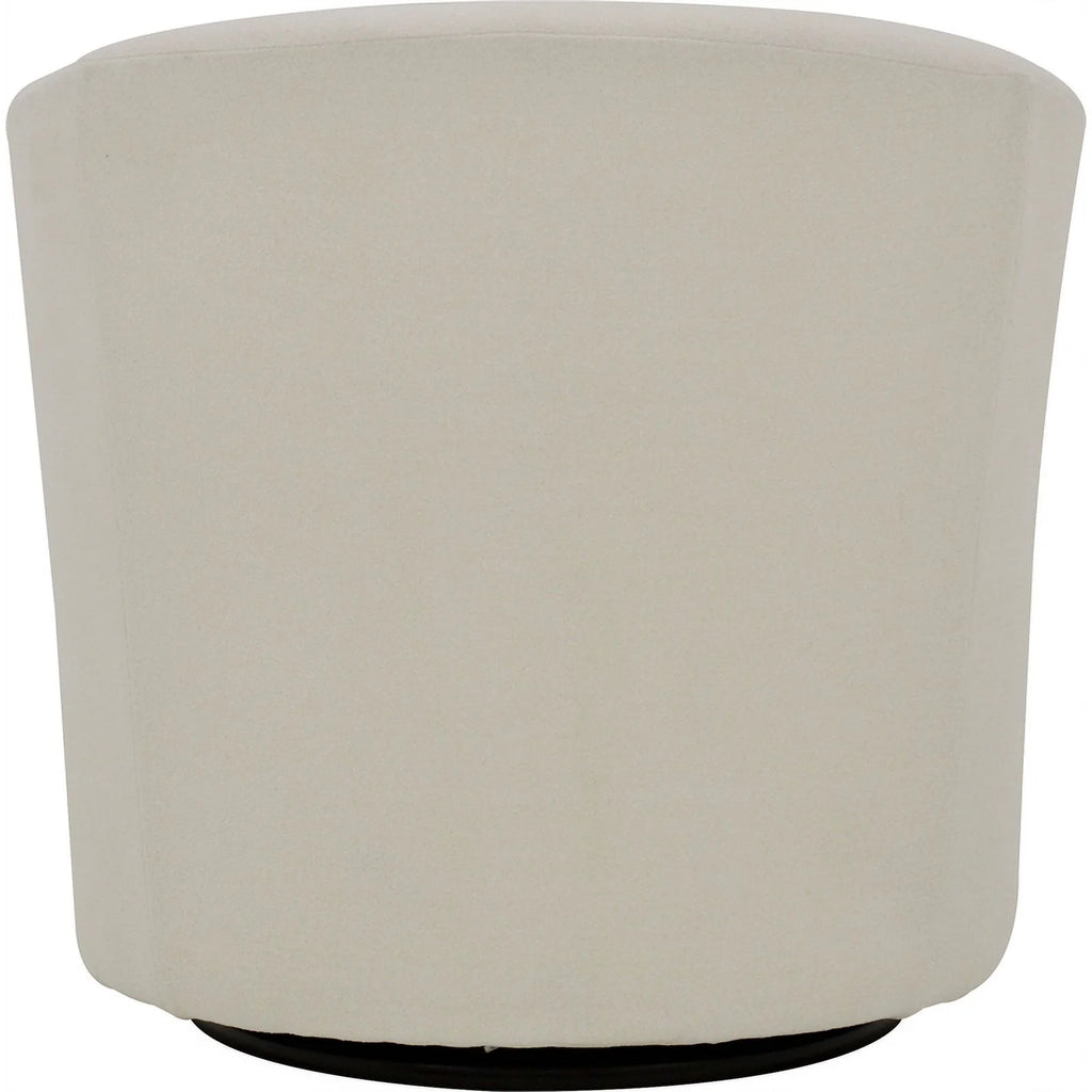 Traditional Fabric Curved Arm Swivel Tub Chair in Cream K92955