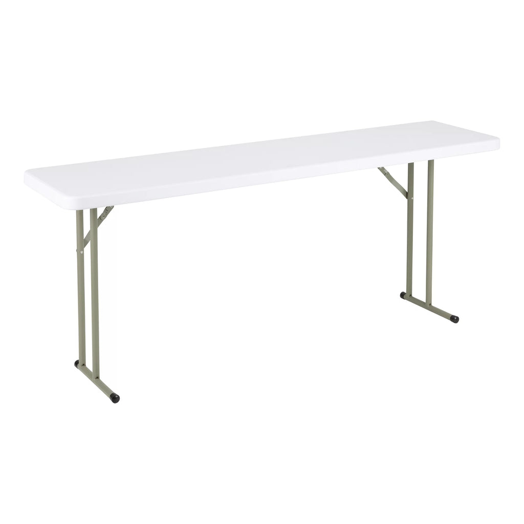 White 6 ft Heavy Duty Portable Plastic Folding Table Q85824