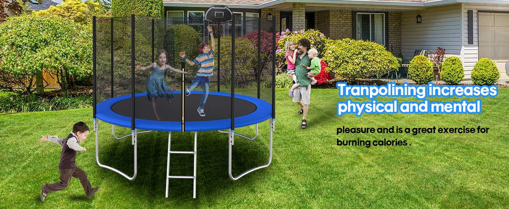 10FT Outdoor Trampoline with Safety Enclosure Net Z8866