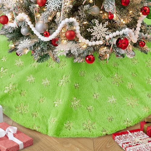 White 36 Inches Faux Fur Christmas Tree Skirt F63596