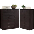 7 Drawer Wood Chest Set with Locks in Chocolate Z29003
