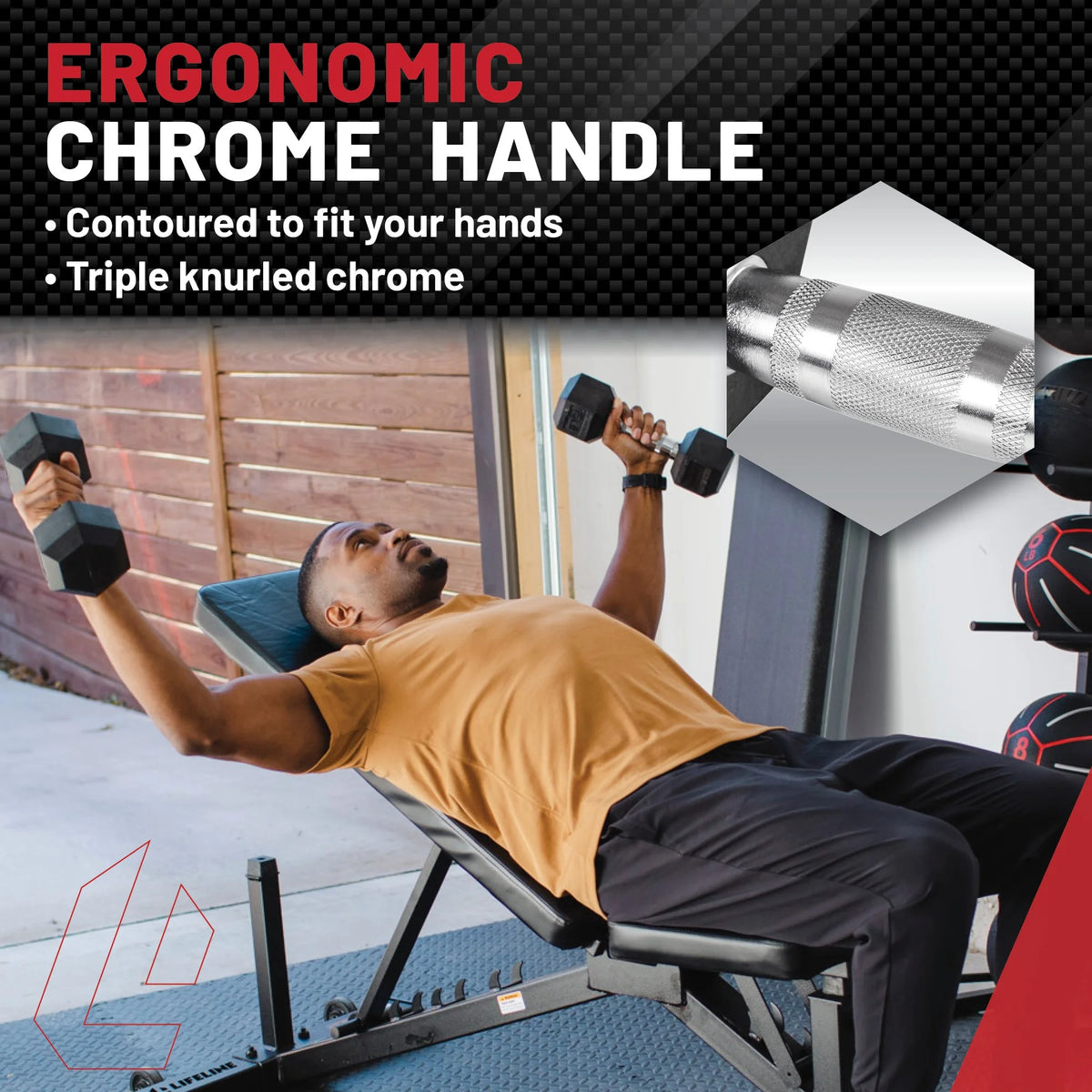 40 lbs Rubber Hex Dumbbell S15191