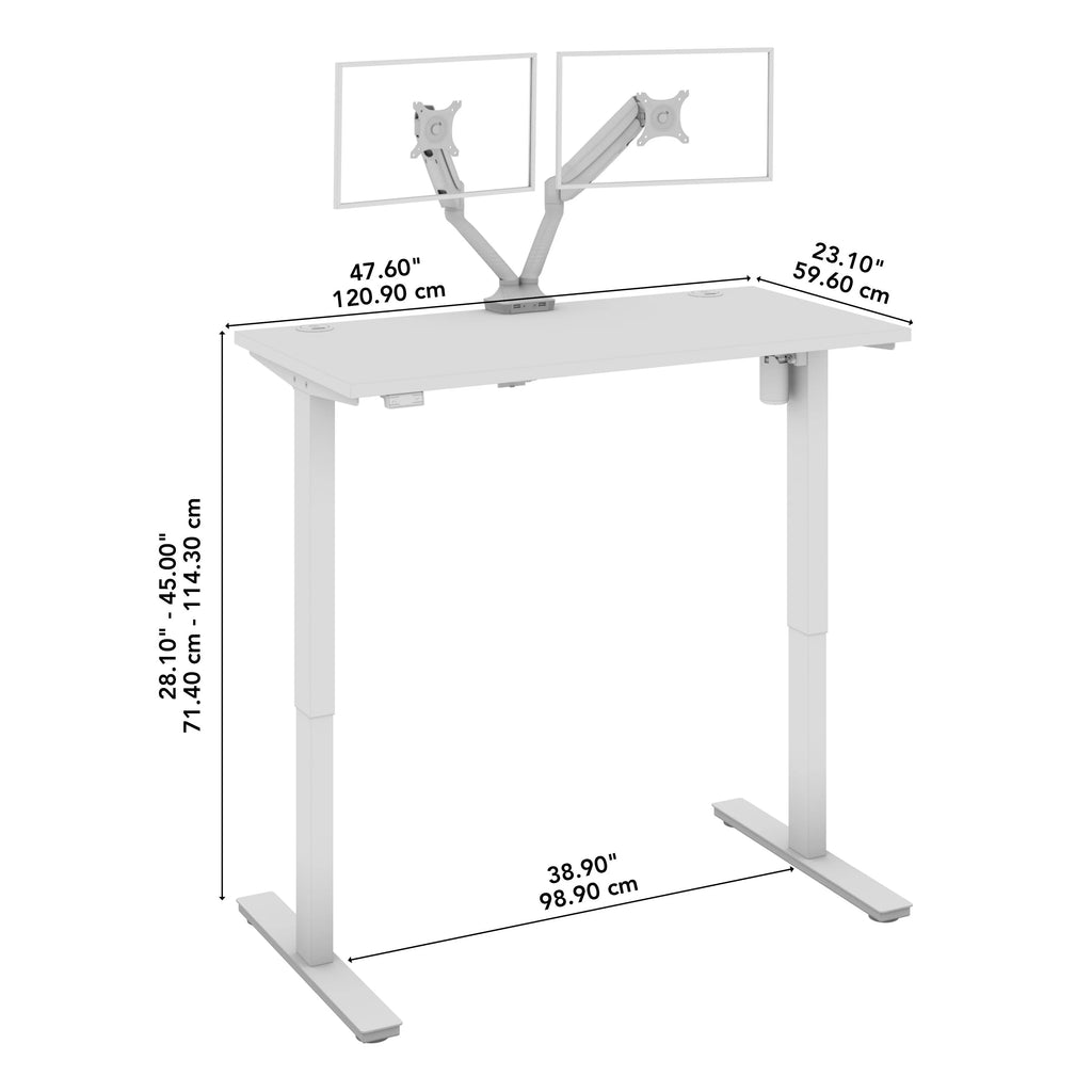48" Deep Gray Engineered Wood Standing Desk W69999