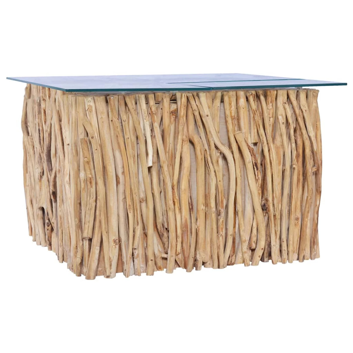 Coffee Table with Glass Solid Teak Wood M843
