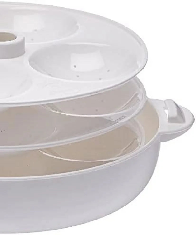 White 12 Idli Microwave Maker and Steamer B577